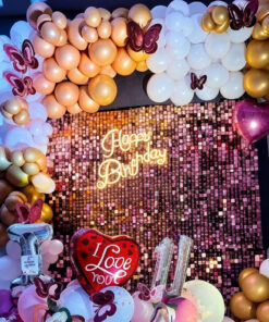Rose-Gold Sequin Glamour Birthday Decor