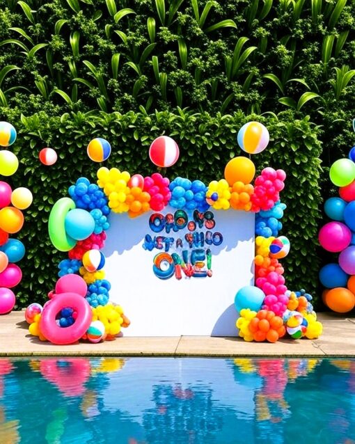 Vibrant Pool Party Splash Decor - Image 3