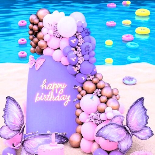 Luxurious Lavender Pool Party Decor - Image 3