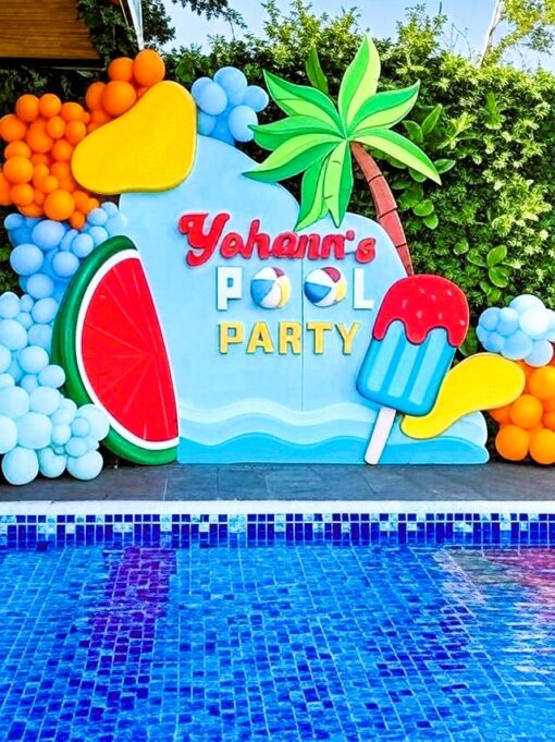 Vibrant Pool Party Splash Decor - Image 2
