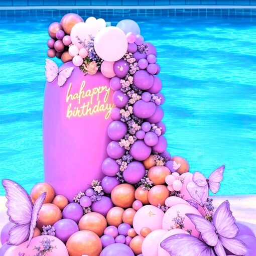 Luxurious Lavender Pool Party Decor - Image 4