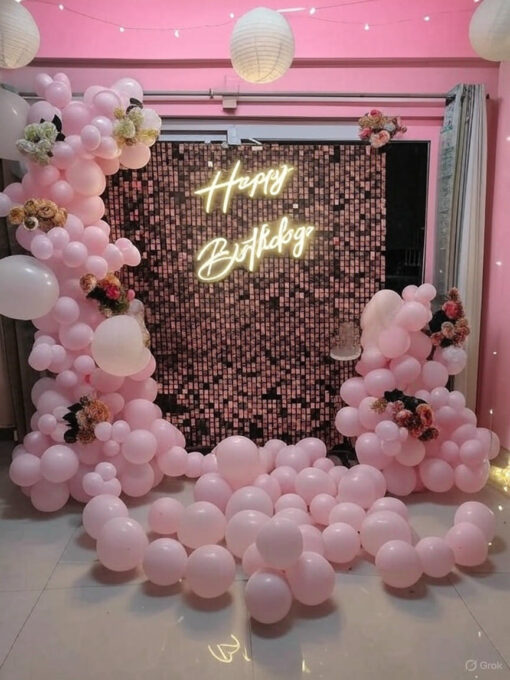 Pastel Pink & Rose Gold Sequin Decor - Image 4