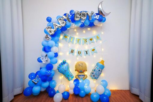 Blue Theme Welcome Baby Boy Decor