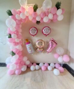 Pink And White Welcome Baby Girl Decor