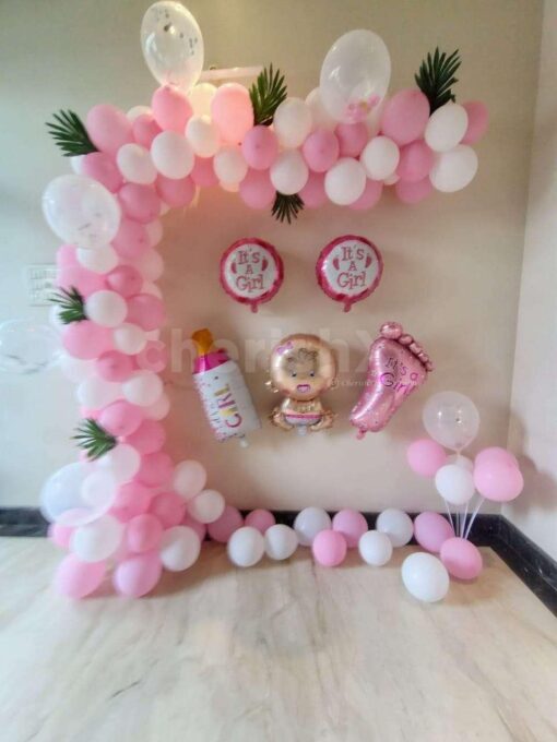 Pink And White Welcome Baby Girl Decor