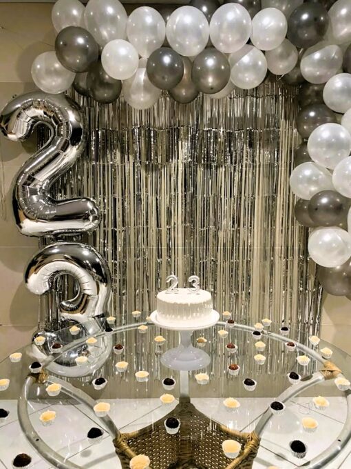 All-Silver Birthday Elegance Decor - Image 5