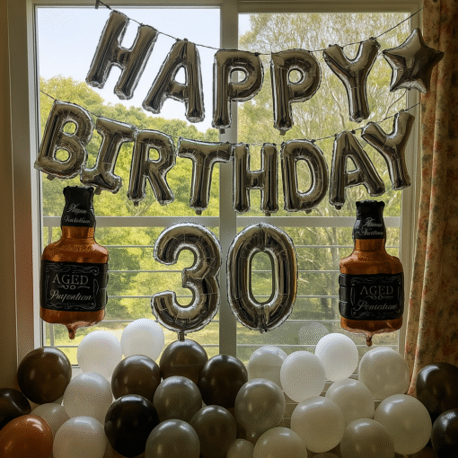 Black & White Birthday Bash Decor - Image 2