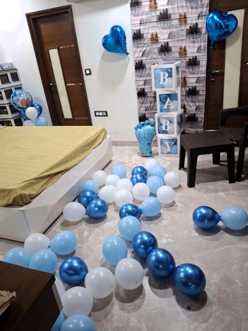 Blue Balloon Bliss : Welcome Baby Boy Decor - Image 2