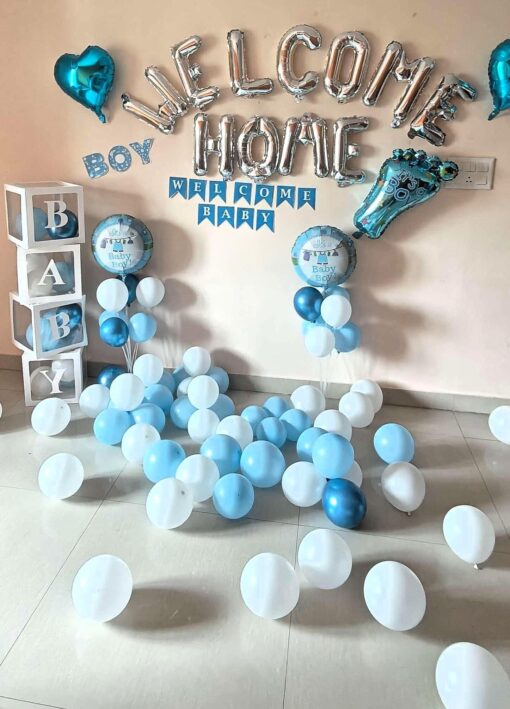 Blue Balloon Bliss : Welcome Baby Boy Decor - Image 4