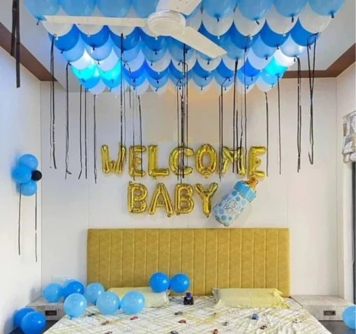 Blue & white theme Welcome Baby Room Decor - Image 3