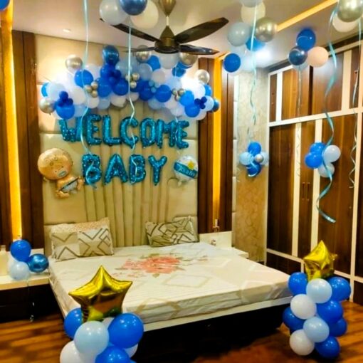 Blue & white theme Welcome Baby Room Decor - Image 5