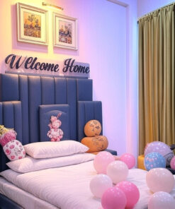 Elegant White & Pink "Welcome Baby Girl" Decor