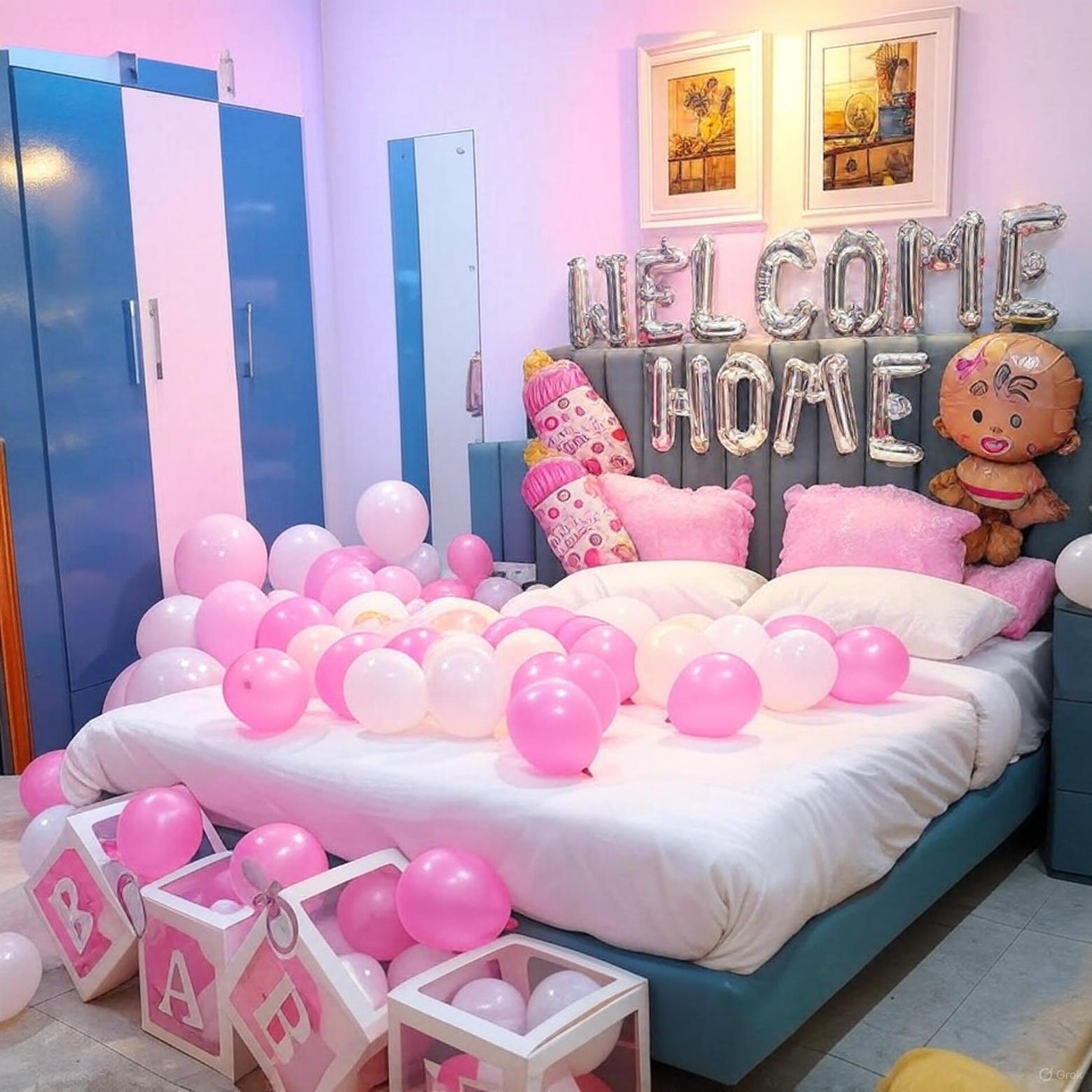 Elegant White & Pink "Welcome Baby Girl" Decor - Image 2