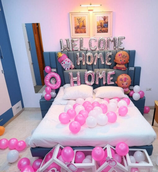 Elegant White & Pink "Welcome Baby Girl" Decor - Image 3