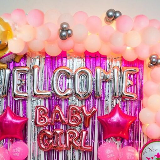 Enchanting Pink & White "Welcome Baby Girl" Decor - Image 4