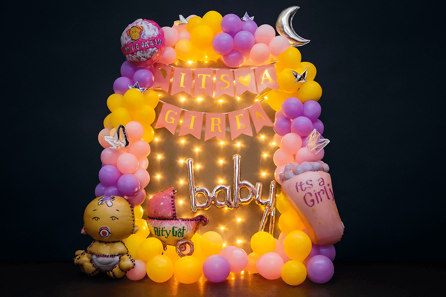 Pastel Pink & White Welcome Baby Girl Decor