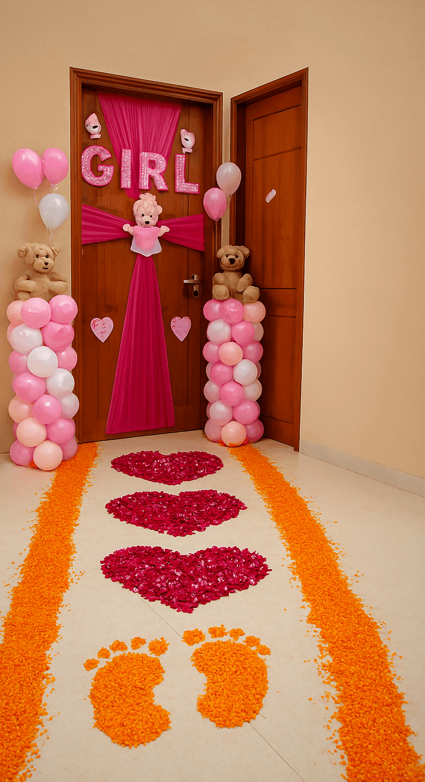 Petals Carpet Welcome Baby Girl Decor
