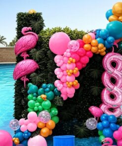 Flamingo Tropical Pool kids Birthday theme