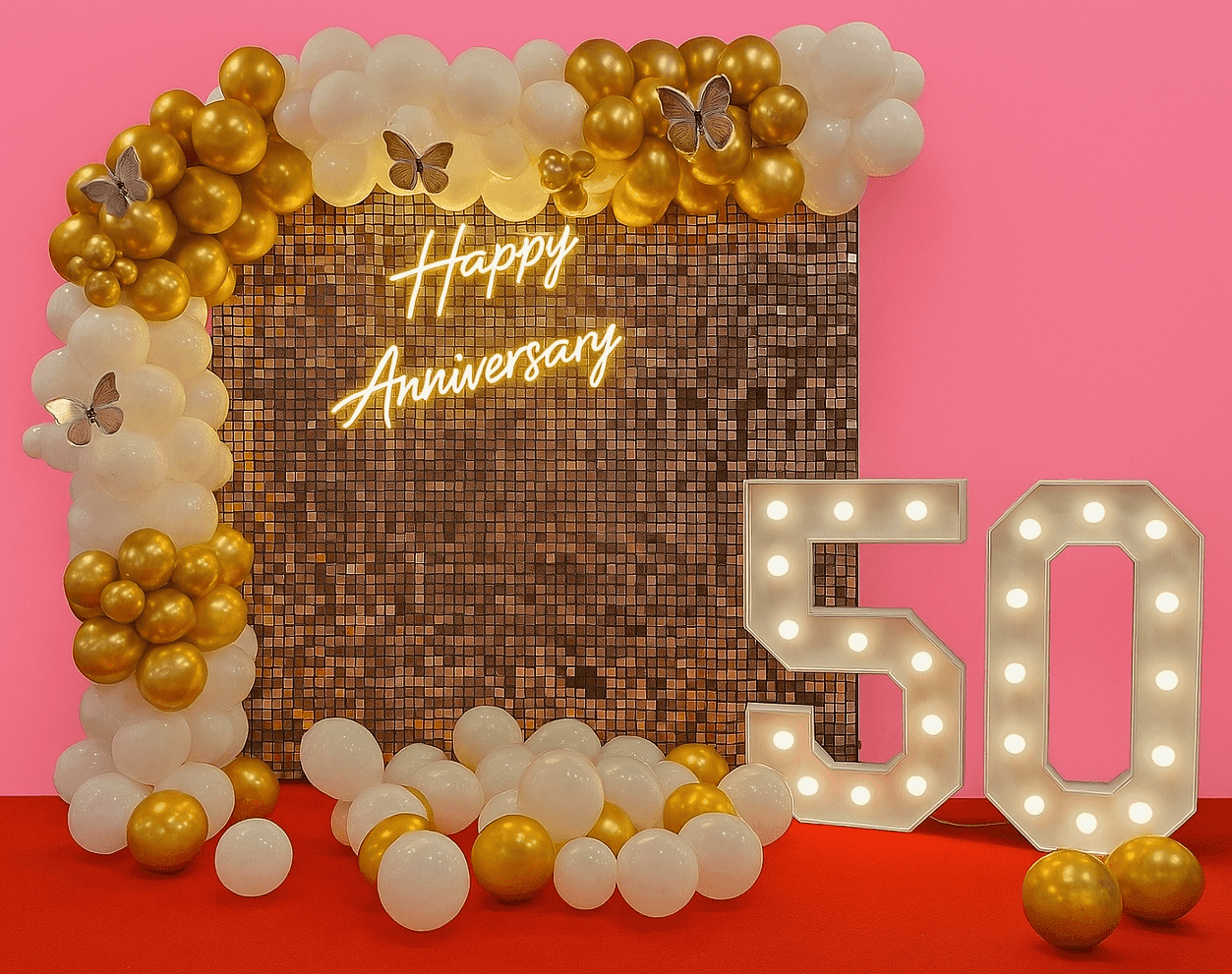 Anniversary Special- Rose Gold Sequin Decor