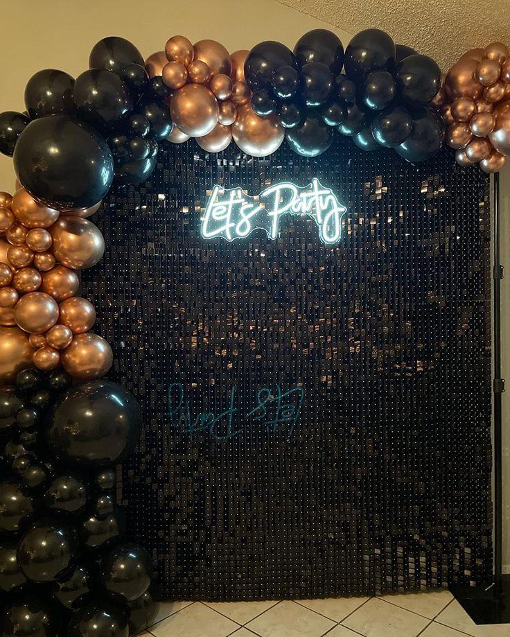 Glamorous Black & Gold Anniversary Decor