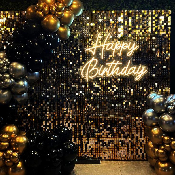 Glamorous Black & Gold Anniversary Decor - Image 3