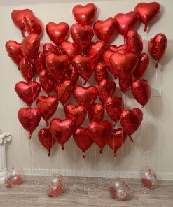Alternative view of Ignite Passion - Red Heart Anniversary Balloon Backdrop