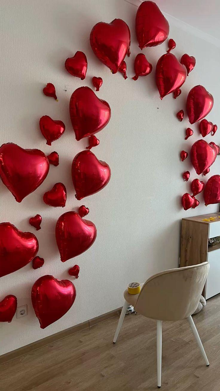 Ignite Passion - Red Heart Anniversary Balloon Backdrop - Image 3