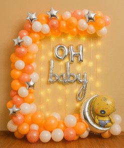 Peach & Rose Gold Baby Shower Decor