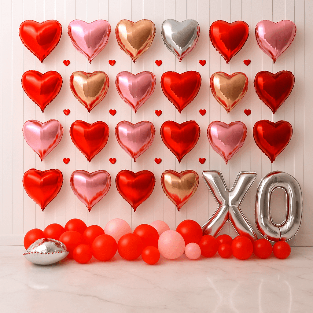 XO Balloon Backdrop Anniversary theme
