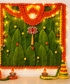 Festive Foliage & Garland Haldi Decor