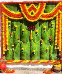 Alternative view of Festive Foliage & Garland Haldi Decor
