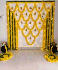 Alternative view of Golden Bells Haldi Decor