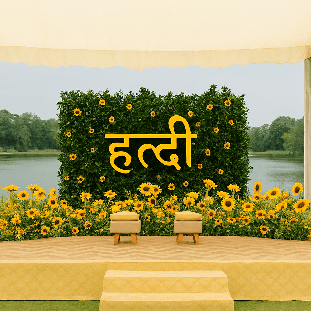 A Sunny Celebration: Sunflower Garden Haldi/Mehndi Decor