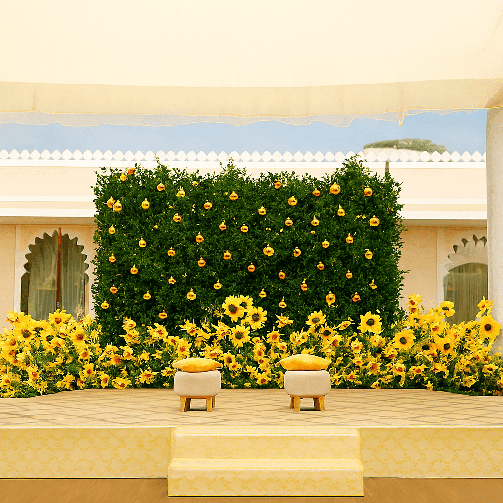 A Sunny Celebration: Sunflower Garden Haldi/Mehndi Decor - Image 2