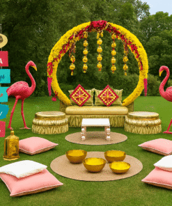 Celebrate with Elegance: Lotus Urli Haldi Decor