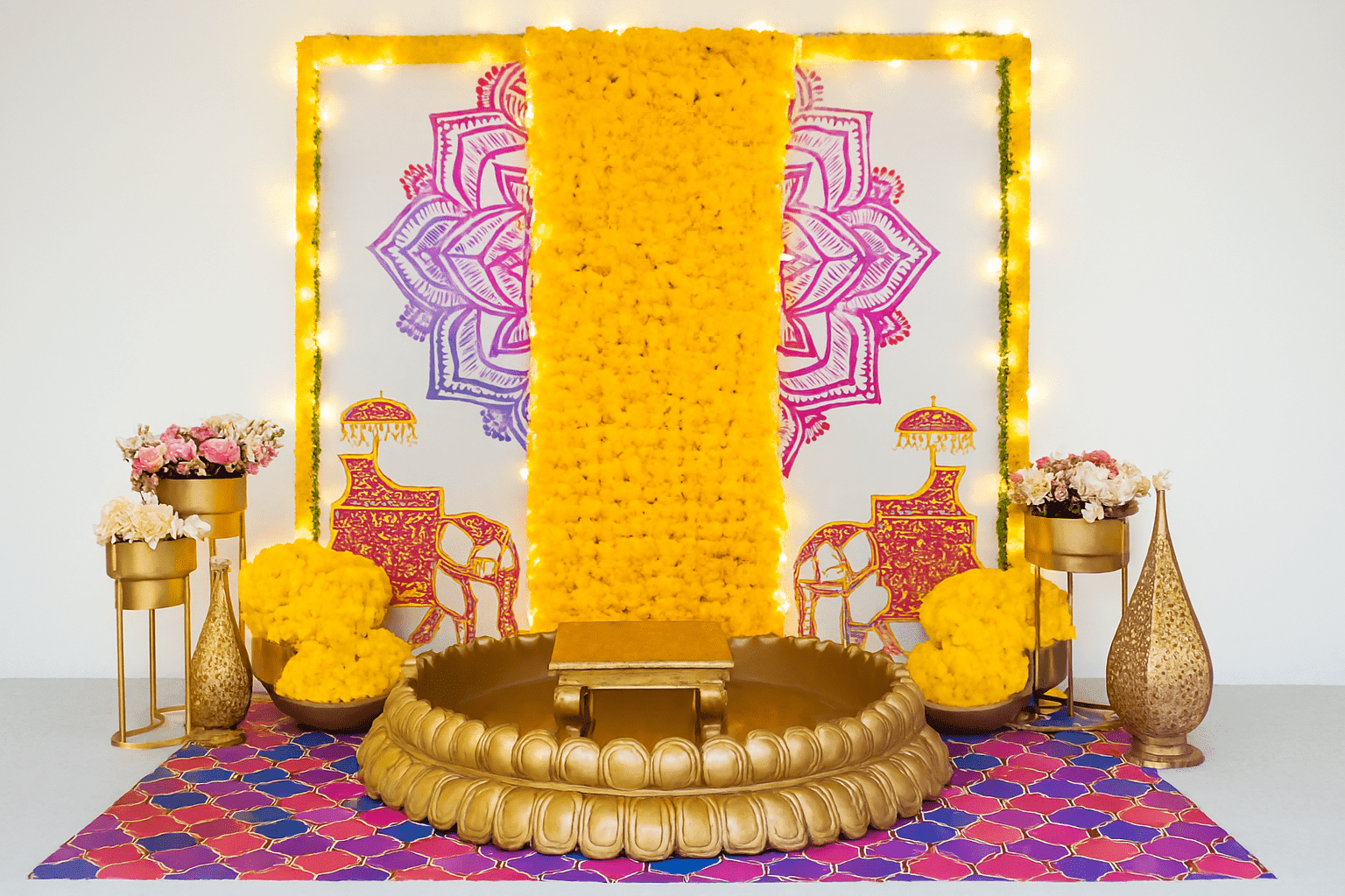 Celebrate with Joy: Elephant Theme Haldi Decor