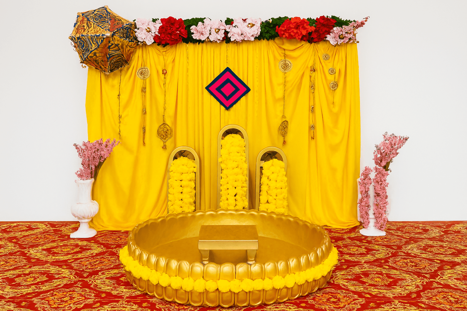 Celebrate with Joy: Elephant Theme Haldi Decor - Image 3