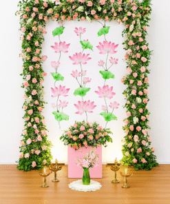 Classic Elegance: Floral Pooja Backdrop Diwali Decor