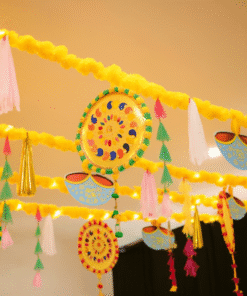 Creative Fabric & Light ceiling Diwali Decor