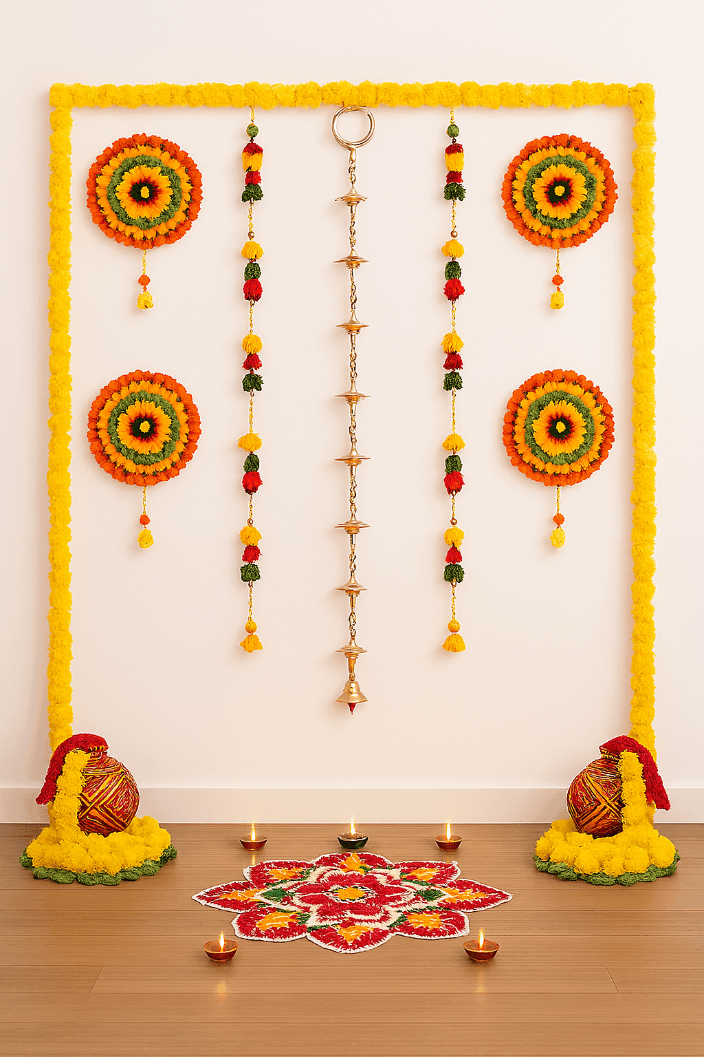 Diwali Decor: The Yellow Backdrop theme - Image 2