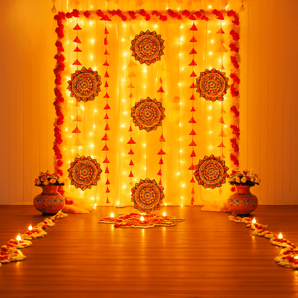 Diwali Decor: The Yellow Backdrop theme