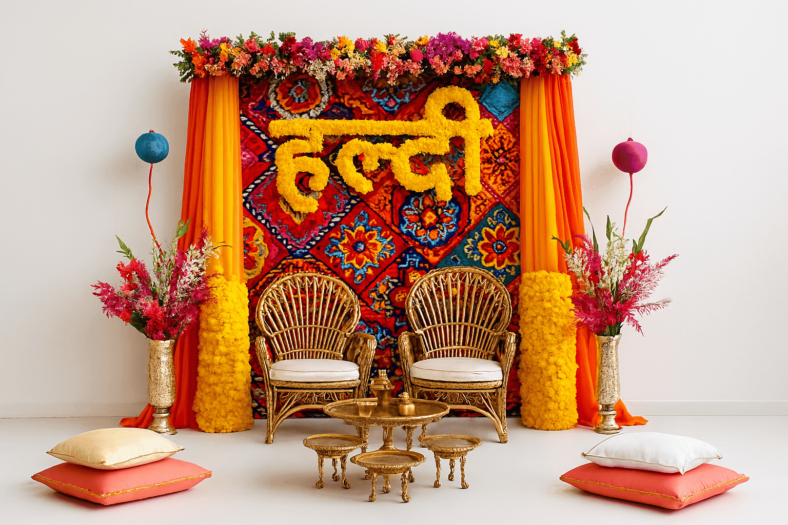 Haldi Ceremony - Mandala & Flower Decor - Image 2