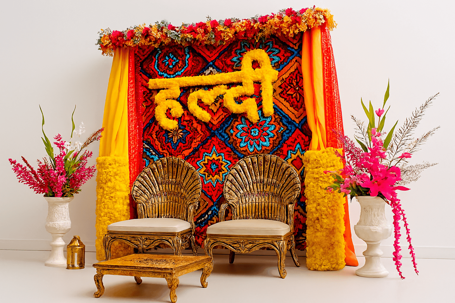 Haldi Ceremony - Mandala & Flower Decor - Image 3