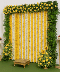 Marigold Backdrop: Floral Haldi/Mehndi Decor