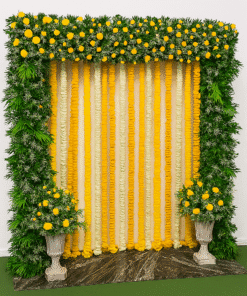 Alternative view of Marigold Backdrop: Floral Haldi/Mehndi Decor