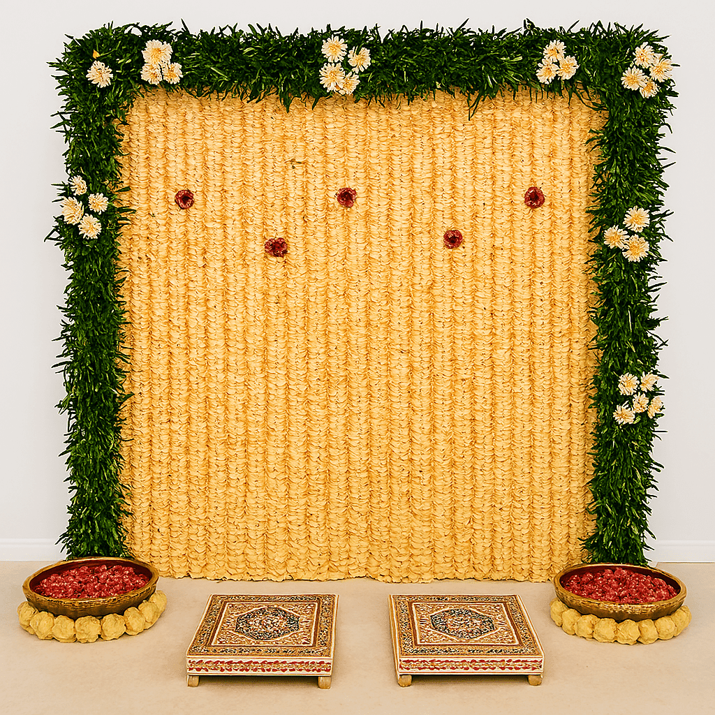 Marigold Backdrop: Floral Haldi/Mehndi Decor - Image 3