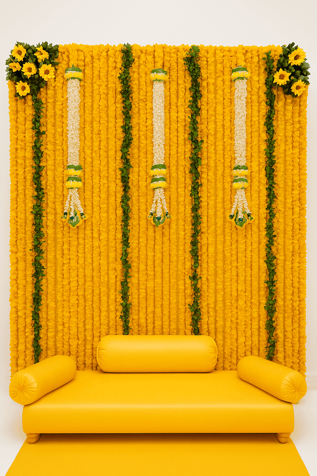 The Perfect Backdrop: Floral Haldi/Mehndi Decor - Image 2