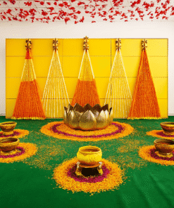 Alternative view of Triangular Haldi & Mehndi Decor: A Fusion of Tradition & Elegance