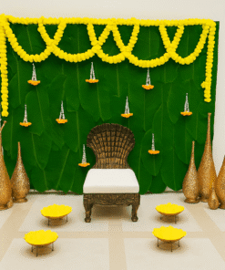 Tropical Paradise: Palm & Tassel Haldi/Mehndi Decor