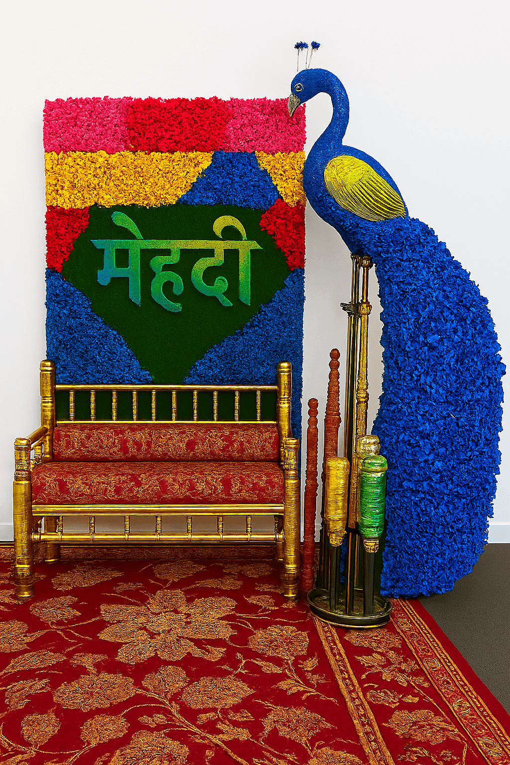 Vibrant & Grand: Peacock Theme Mehndi Decor - Image 3